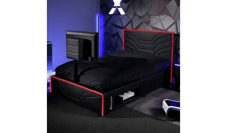 X Rocker Oracle LED TV Gaming Double Bed - Black