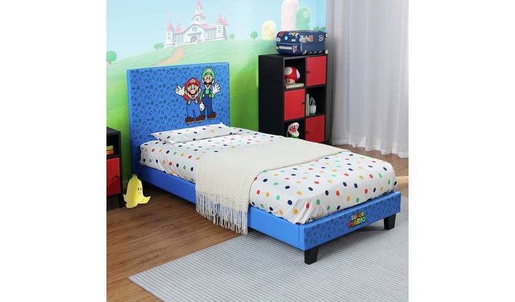 X Rocker Nintendo Luigi Single Bed Frame - Blue