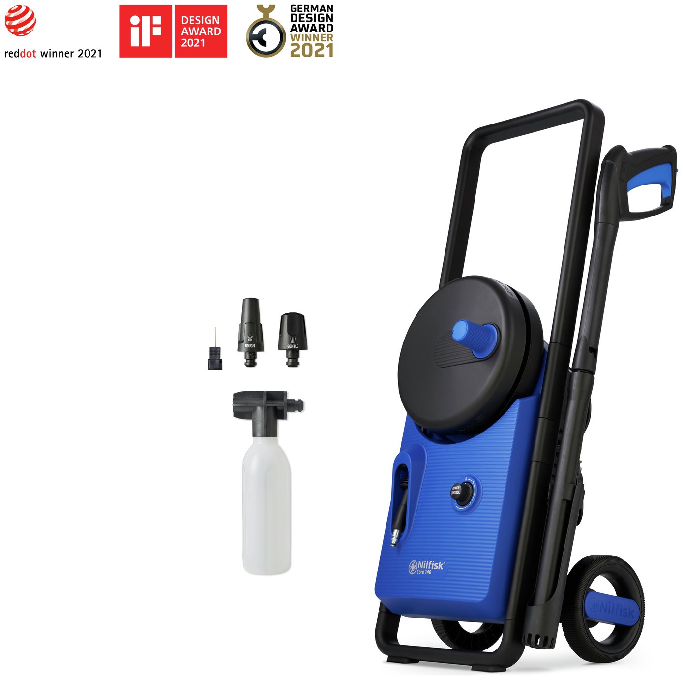 Pressure Washer 140 Bar 1800W Flow Rate 420 L/H, Turbo Nozzle Auto