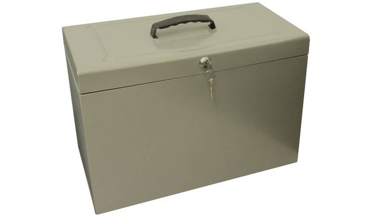 Cathedral Foolscap Metal File Box - Grey