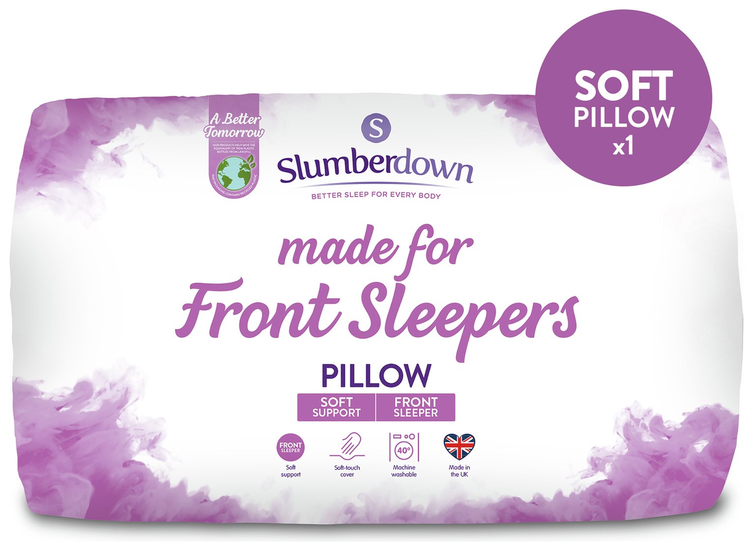 Slumberdown Soft Support Front Sleeper Pillow
