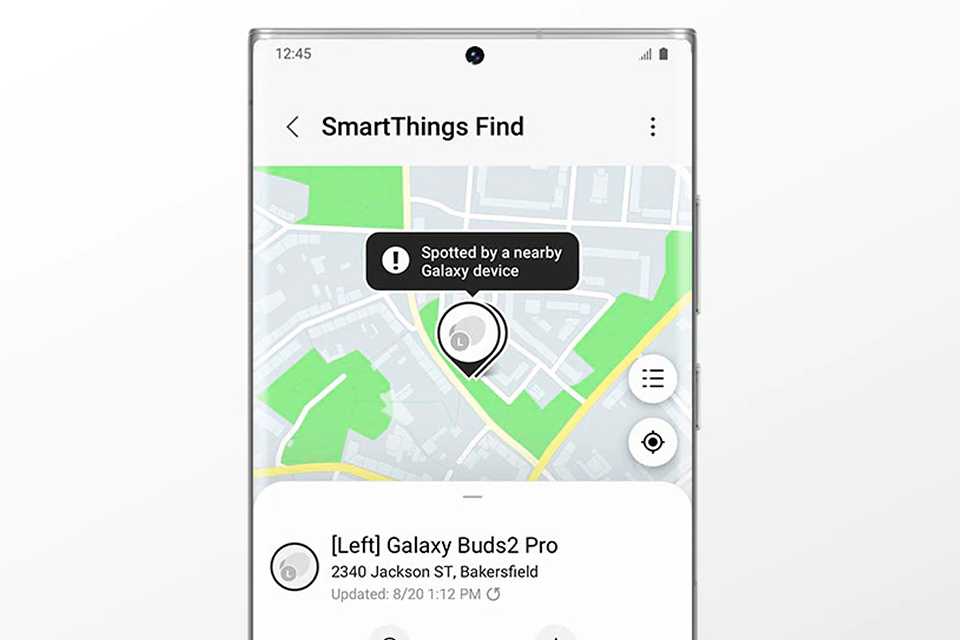 SmartThings Find feature on a Samsung Galaxy phone.