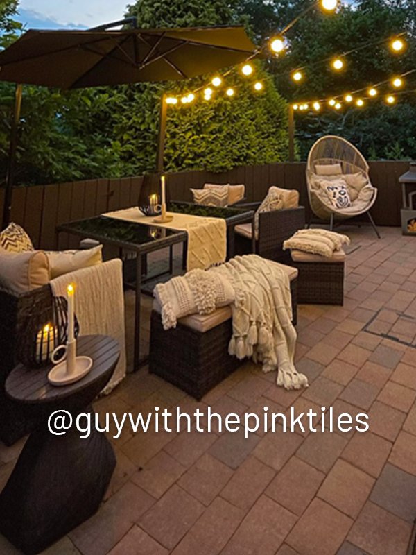 Garden alfresco. Make the most of the garden going into the colder weather. Please credit guywiththepinktiles.