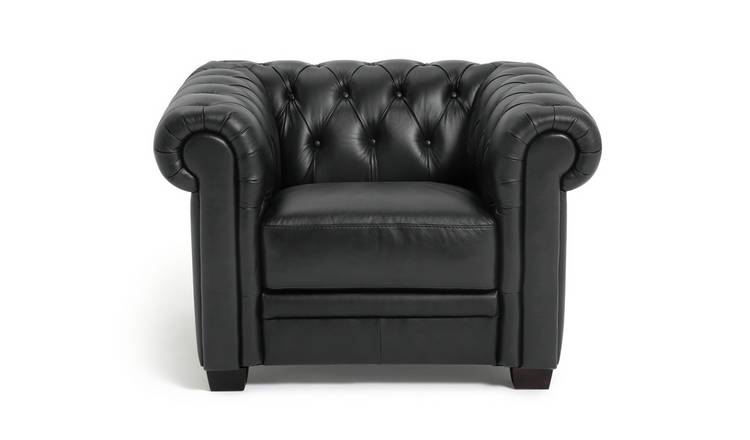 Black best sale chesterfield armchair