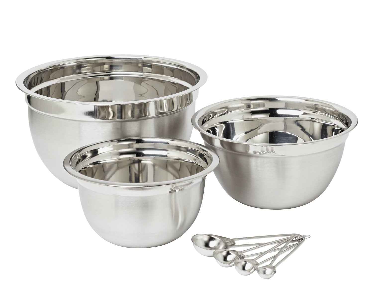 Argos Home Set of 3 Stainless Steel Mixing Bowls and Spoons Review