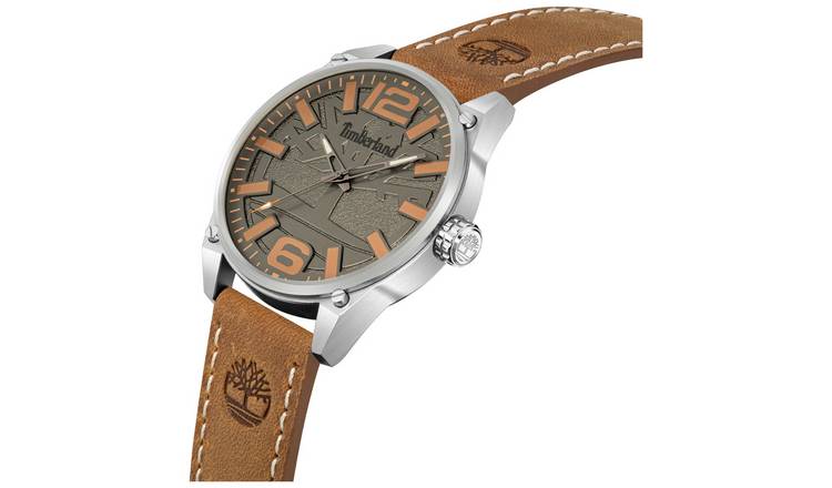 Buy Timberland Ripley Z Brown Faux Leather Strap Watch Men s