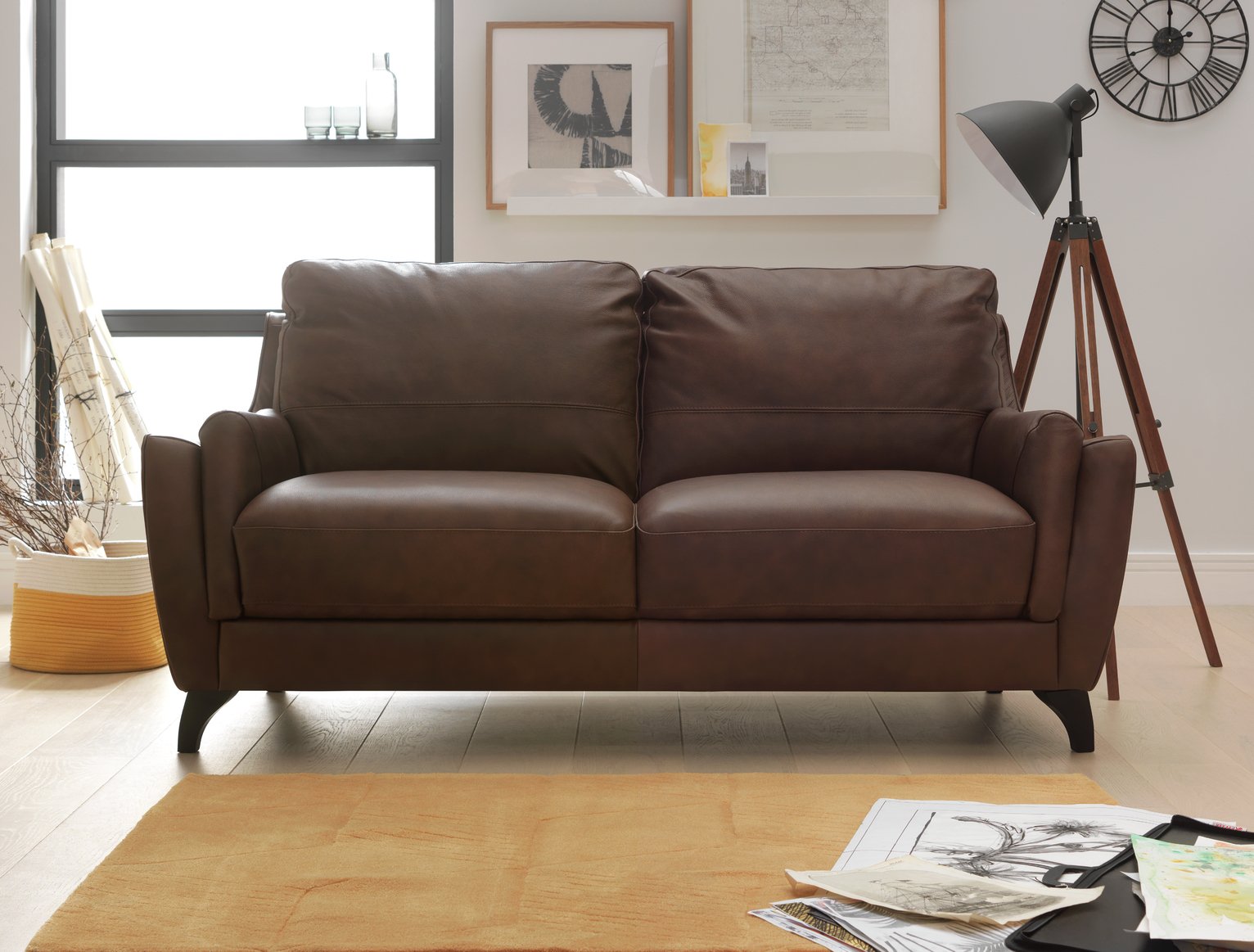 Argos Home Leonardo 3 Seater Leather Sofa Review