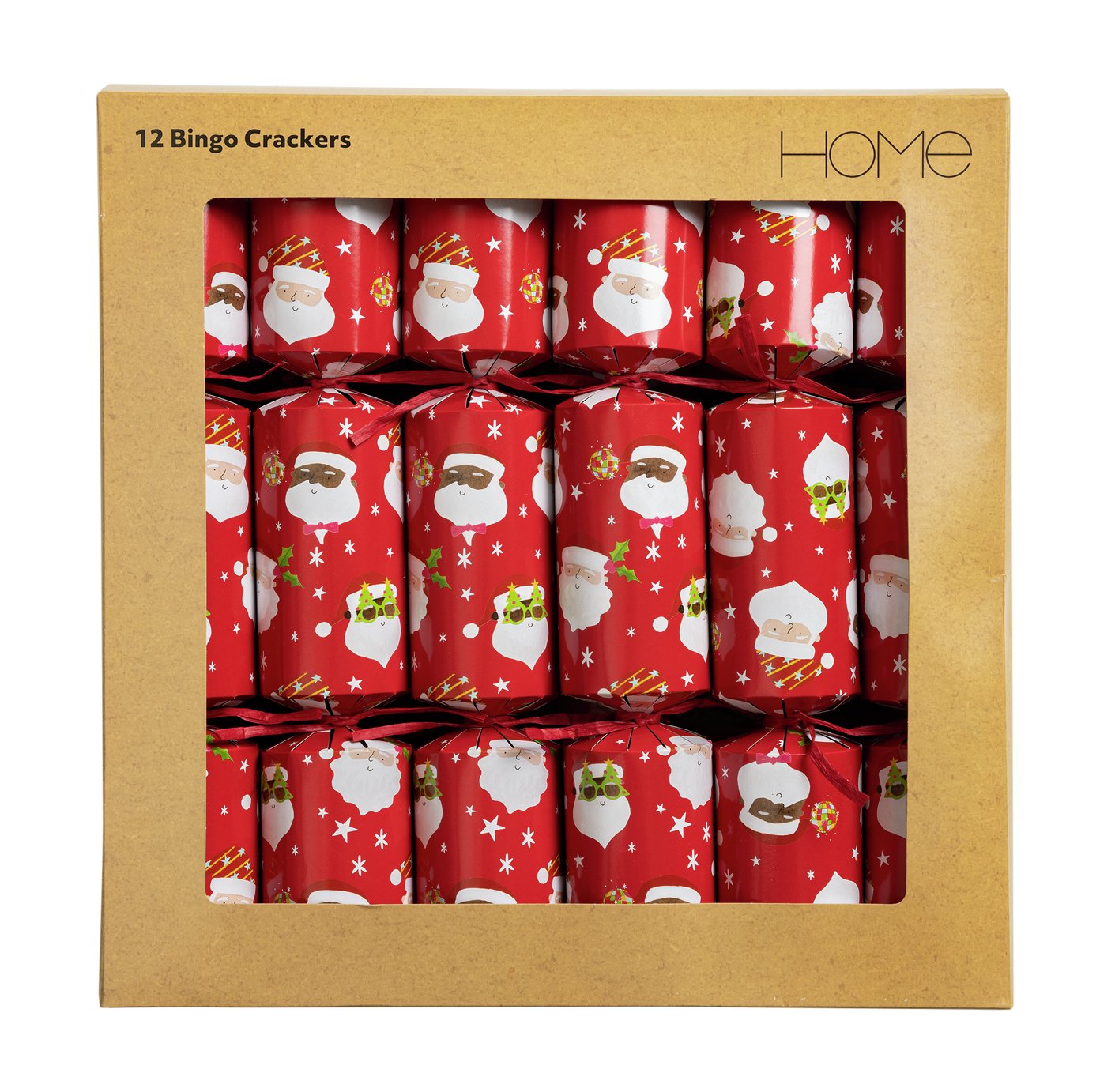 RAC Argos Home Pack of 12 Novelty Santa Head Christmas Crackers