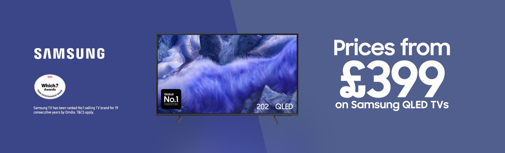 Samsung. Prices from £399 on Samsung QLED TVs.