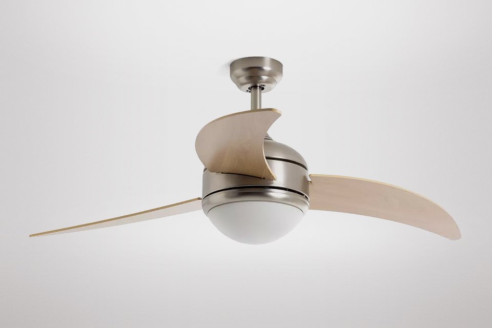 Argos Home Anders Wooden 3 Arm Remote Control Ceiling Fan.