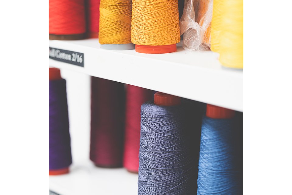 Maro in the studio working on the Margo Selby collection.