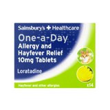 Sainsbury's Hayfever & Allergy Loratadine for allergy relief.