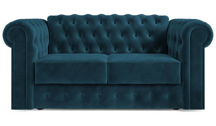 Jay-Be Chesterfield Velvet 2 Seater Sofa Bed - Ink Blue