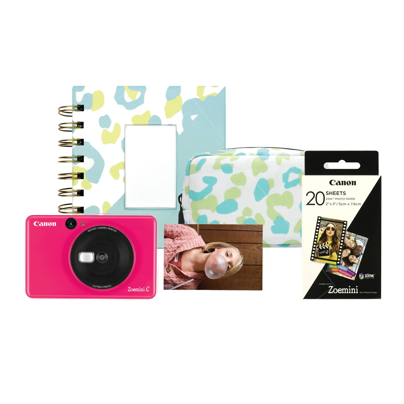 Canon Zoemini C Sticker Instant Camera Bundle - Pink