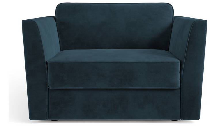 Jay-Be Elegance Velvet Cuddle Chair Sofa Bed - Ink Blue