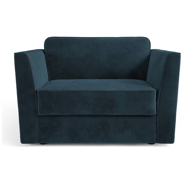 Jay-Be Elegance Velvet Cuddle Chair Sofa Bed - Ink Blue 0