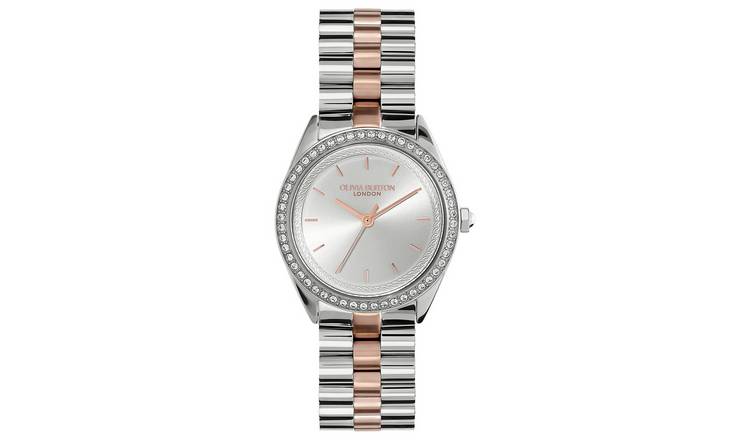 Olivia Burton White Dial Two Tone  Stainless Steel Watch