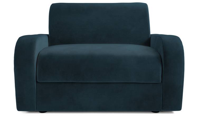 Jay-Be Deco Velvet Love Chair Sofa Bed - Ink Blue