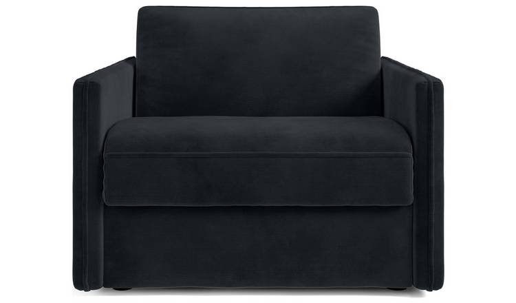 Jay-Be Slim Velvet Cuddle Chair Sofa Bed - Charcoal