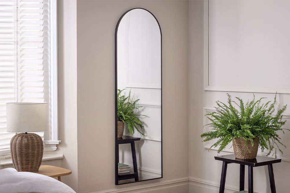 Habitat Black Full Length Arch Wall Mirror.