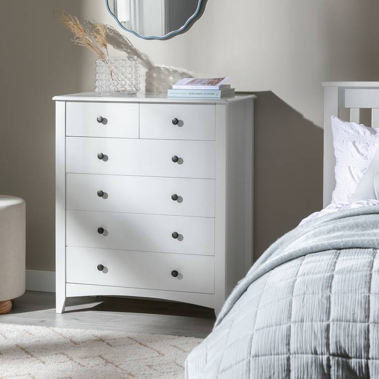 Habitat Minato Slim 6 Drawer Chest - White 0