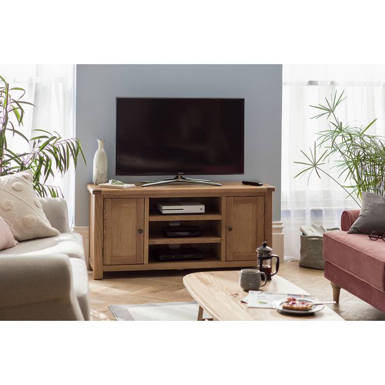 Argos Home Kent 2 Door Tall TV Unit - Oak 0