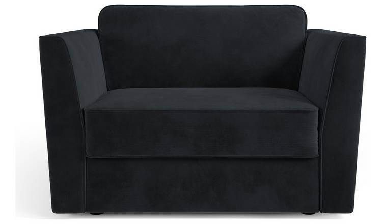 Jay-Be Elegance Velvet Cuddle Chair Sofa Bed - Charcoal