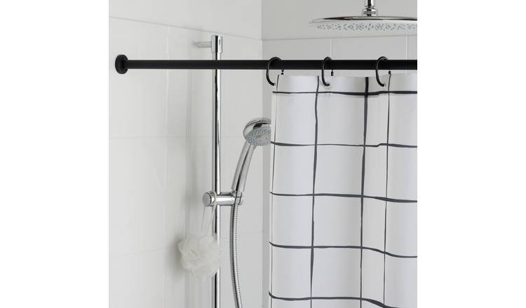 Argos Home 140-260cm Telescopic Shower Rail - Black