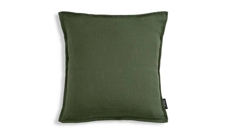 Habitat Linen Look Cushion - Olive - 50x50cm