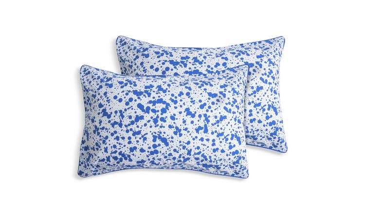 Habitat 60 Jackson Cotton Standard Pillowcase Pair - Blue