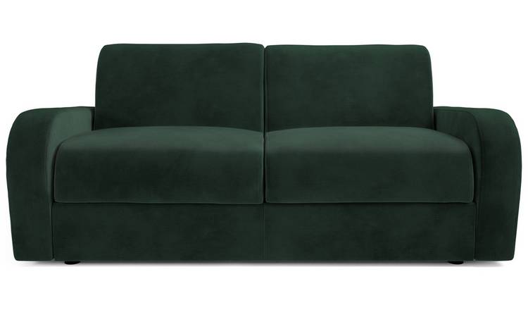 Jay-Be Deco Velvet 3 Seater Sofa Bed - Dark Green