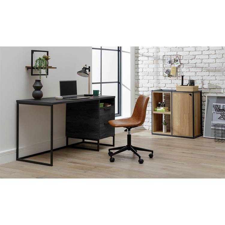 Habitat Nomad 2 Drawer Office Desk - Black 0