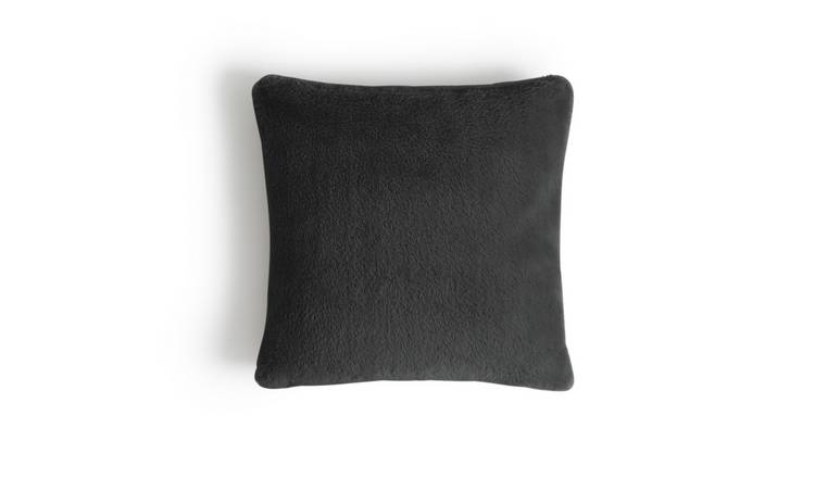 Black fluffy cushion best sale