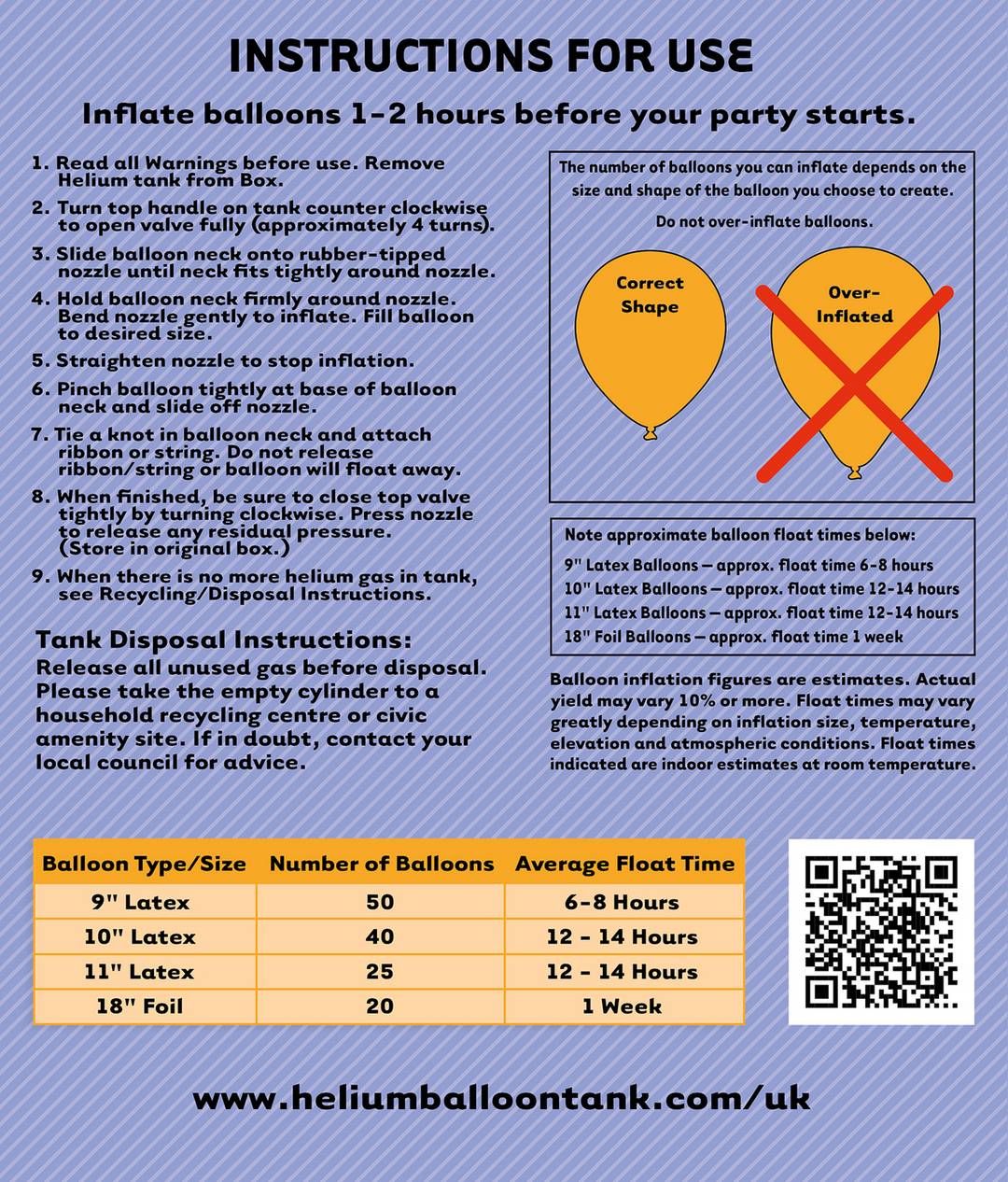 Unique Party Helium Canister for Fifty 9 Inch Balloons