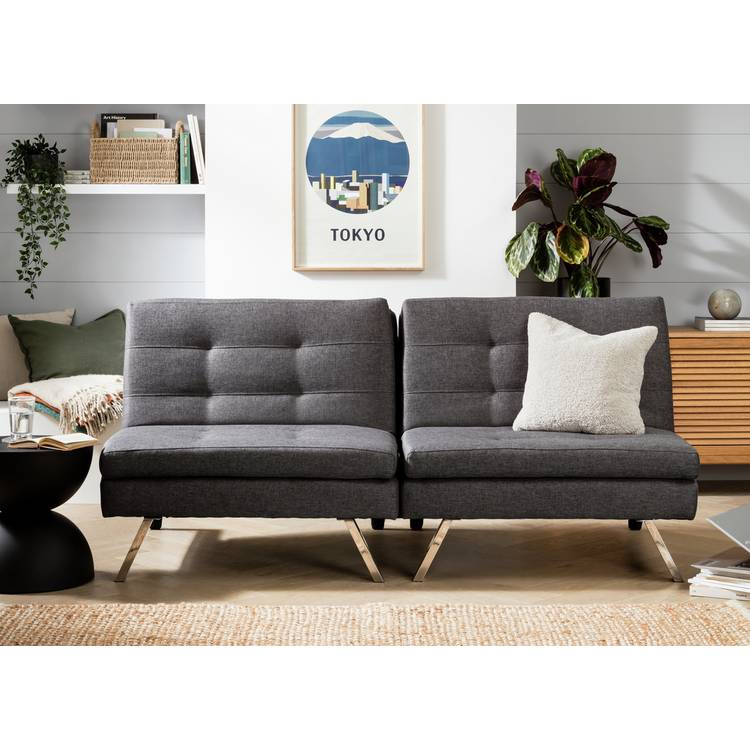 Argos Home Duo Fabric 2 Seater Clic Clac Sofa Bed - Charcoal 0