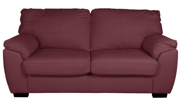 Burgundy 2 seater deals sofa