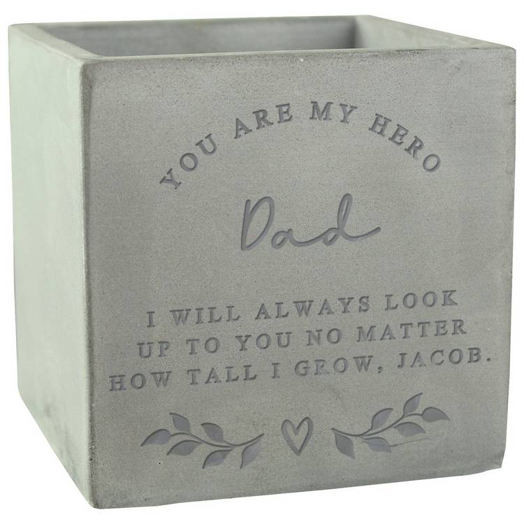 Personalised Message Concrete Plant Pot 0
