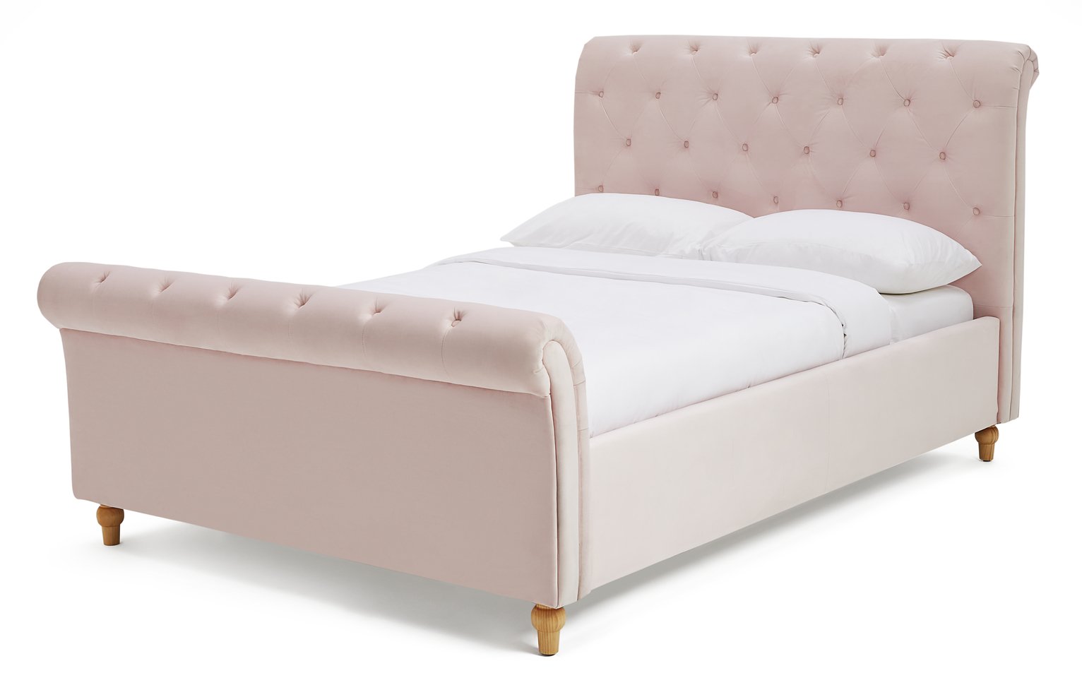 Argos Home Harrogate Double Velvet Bed Frame - Pink