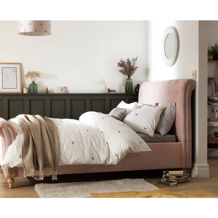 Argos Home Harrogate Double Velvet Bed Frame - Pink 0