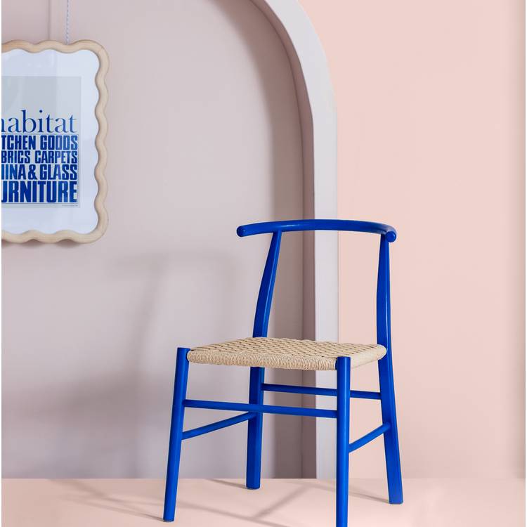 Habitat 60 Scottie Oak Dining Chair - Blue 0