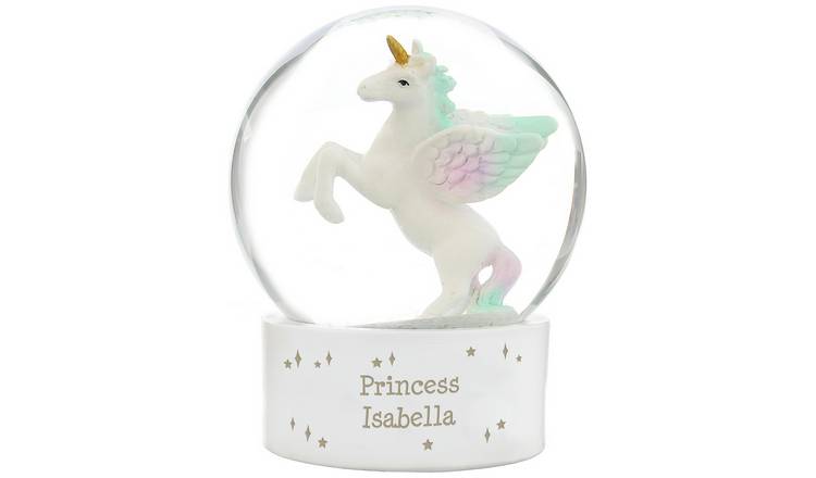 Personalised Message Unicorn Snow Globe