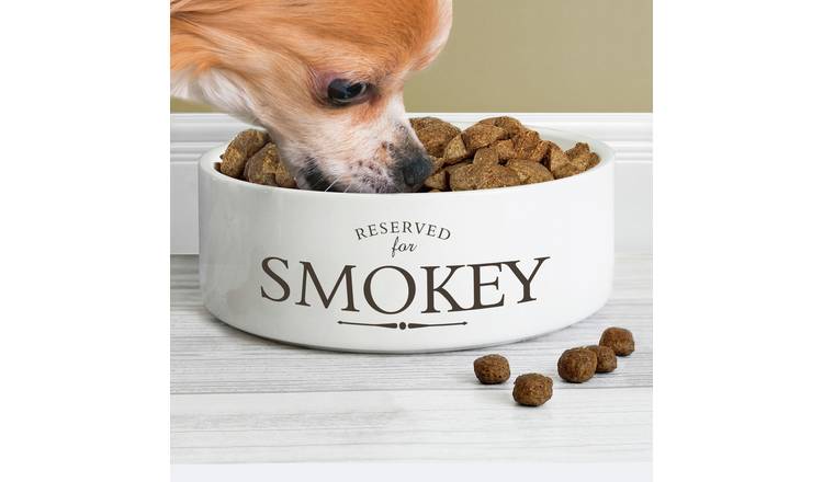 Buy Personalised Message Medium Pet Bowl White Argos