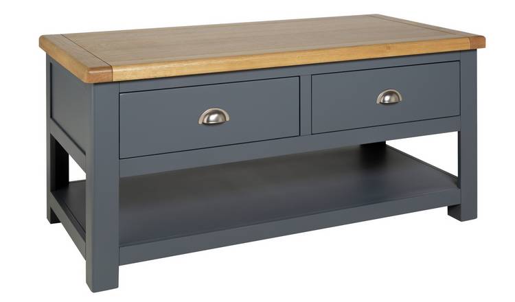 Buy Habitat Kent 2 Drawer Oak Oak Veneer Coffee Table Grey Coffee Tables Argos