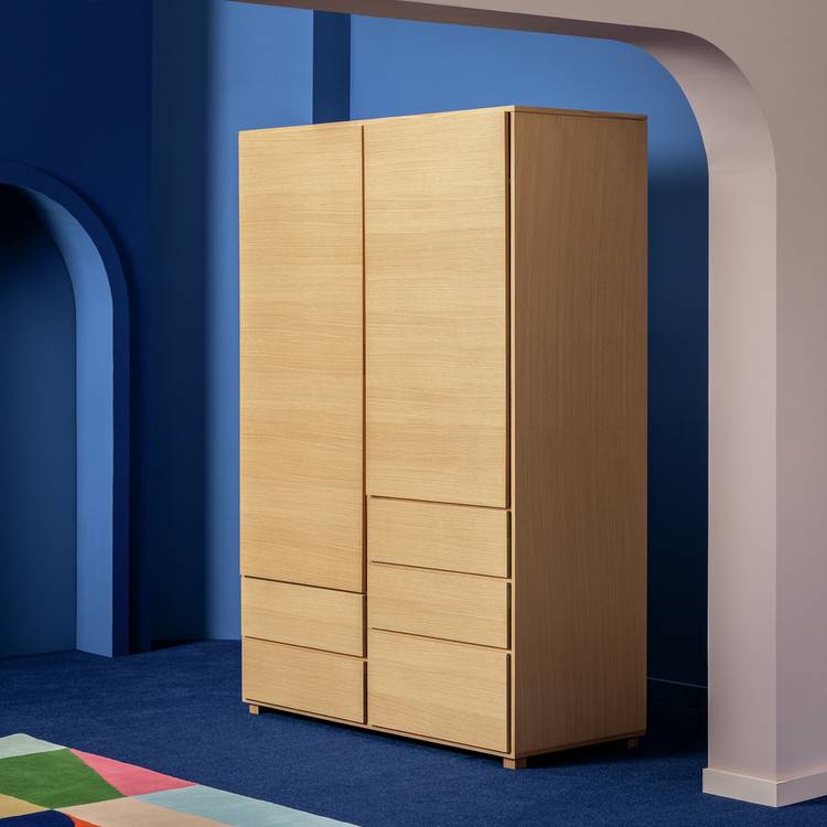 Habitat 60 Hana 2 Door 5 Drawer Wardrobe - Oak 0