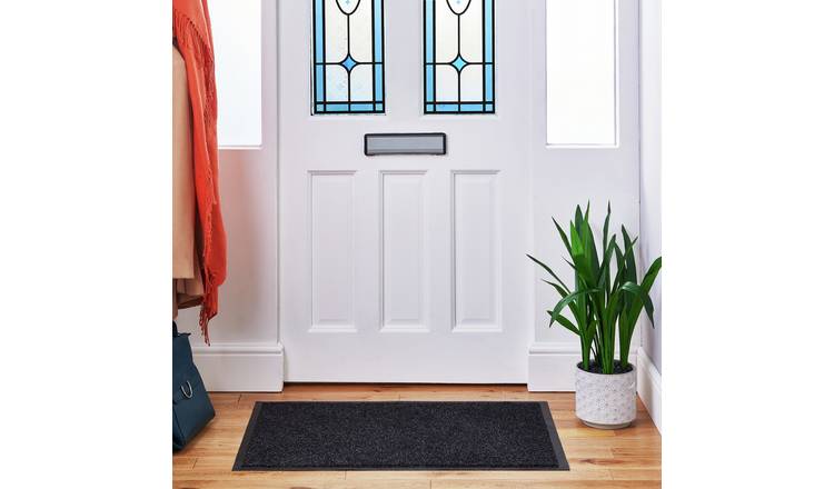 Argos Home Washable Dark Grey Short Pile Doormat - 90x60cm