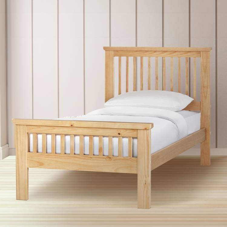 Argos Home Aubrey Single Wooden Bed Frame - Oak Stain 0