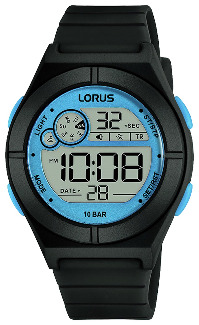 Lorus Boys Black Blue Digital Watch