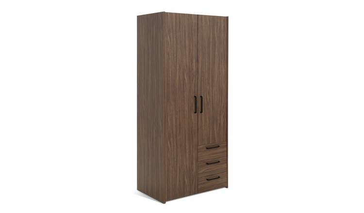 Habitat Oldham 2 Door 3 Drawer Wardrobe - Walnut