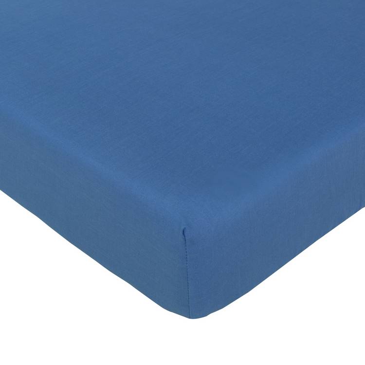 Habitat Easycare Plain Blue Fitted Sheet-Toddler 0