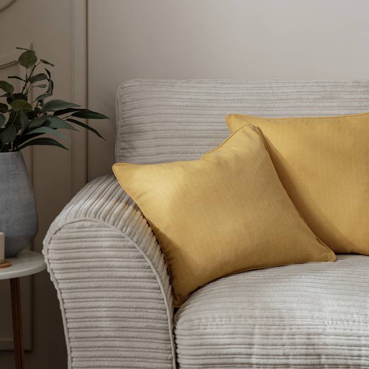 Habitat Herringbone Cushion Cover - 2 Pack - Mustard 0